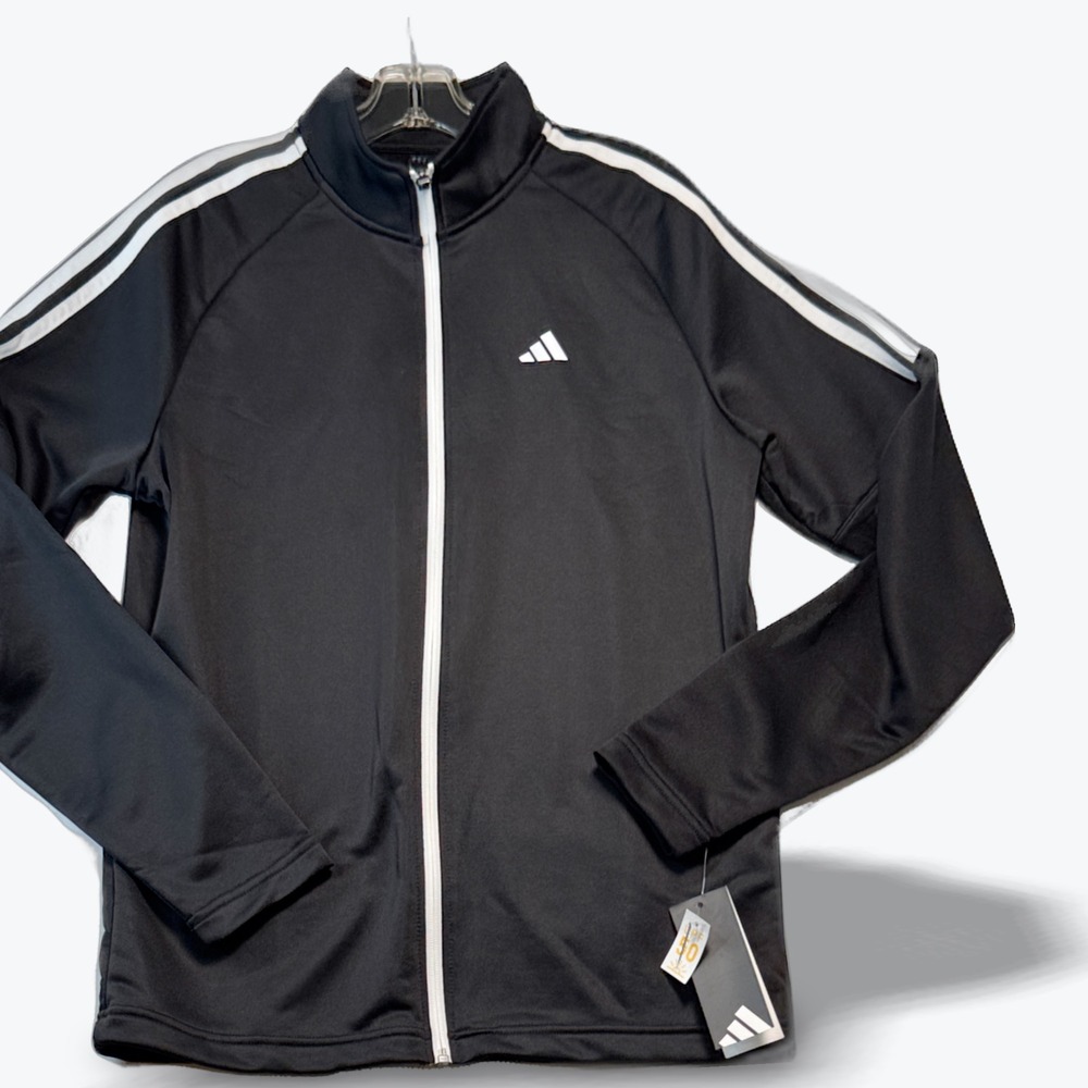 Adidas Golf Jacket Mens French Terry Full Zip Track Jacket Black White Small NWT